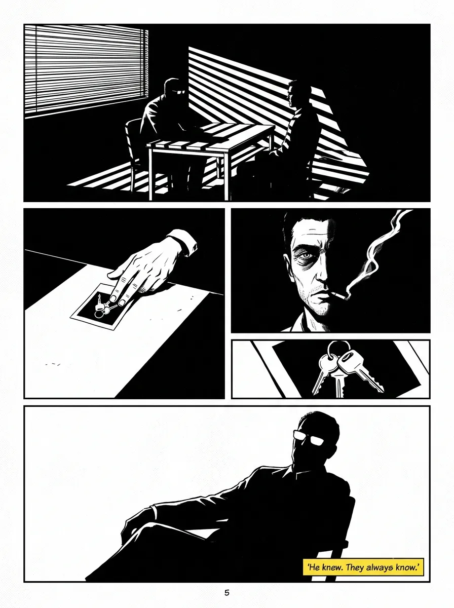 The Interrogation — Manga Noir Page — AI-generated Manga Noir preview