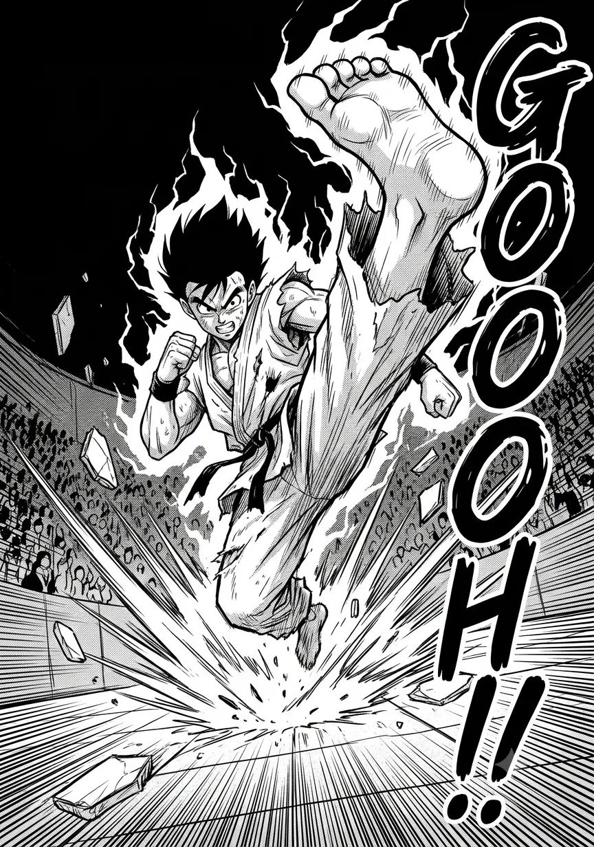 Tournament Finale Splash Panel — AI-generated Shonen Manga preview